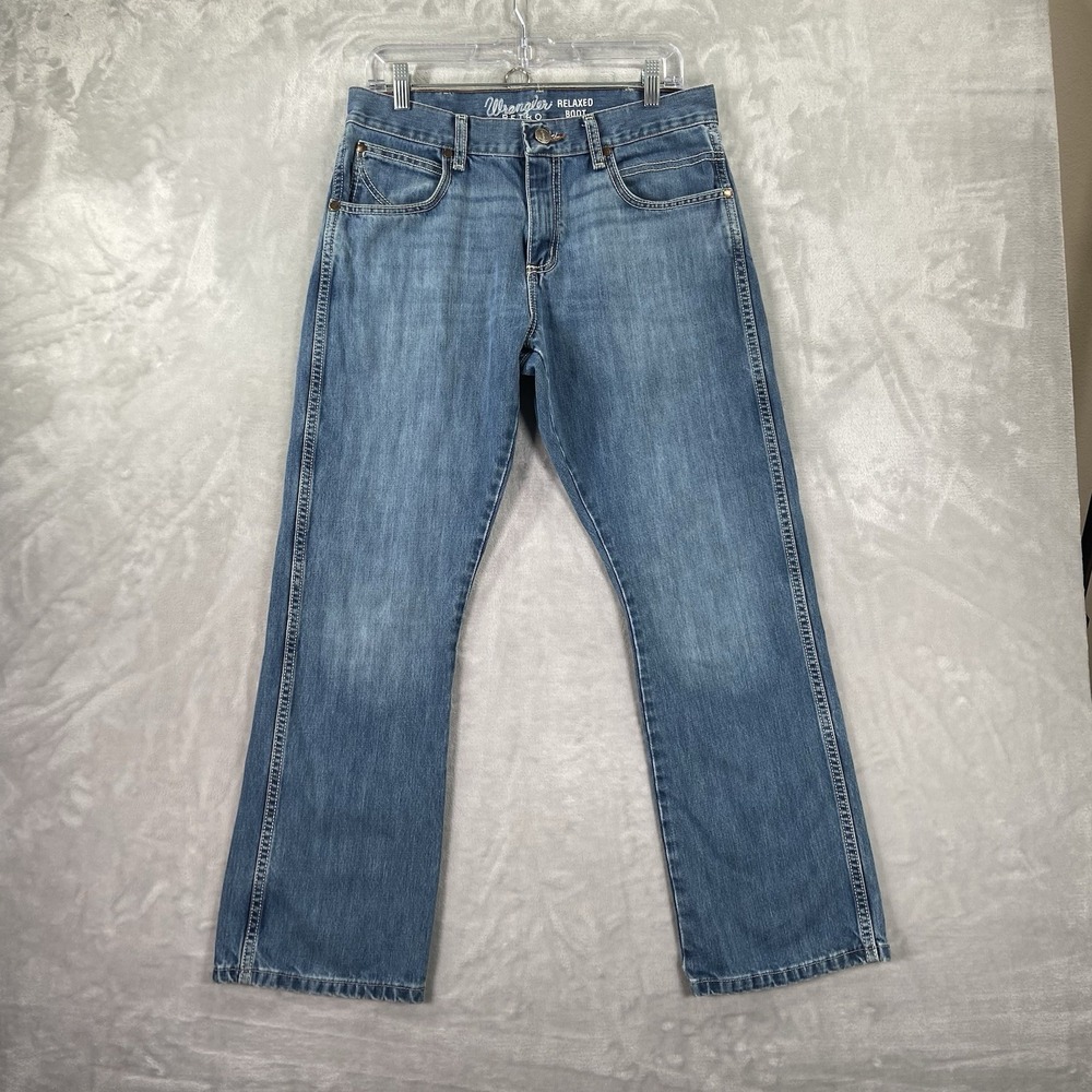 Wrangler Retro Relaxed Bootcut Jeans Mens 31x29 Blue Denim Western Bootleg